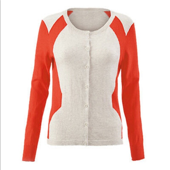 Cabi Two-Tone Hourglass Cotton Cardigan #192 - Picture 1 of 8